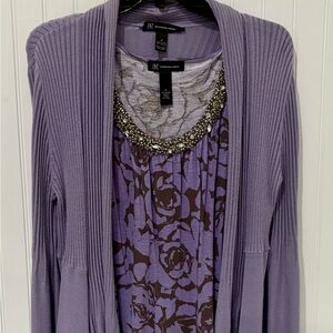 INC International Concepts Light Gray Rayon Top